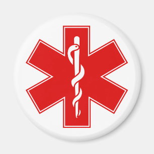 Aimant Rouge Jaune Orange Blanc infirmière EMS Star of Li