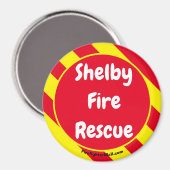 Aimant rouge/jaune Secourt incendie Shelby (Recto/Verso)