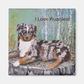 Aimant Rouge Merle Aussie - Belle Fleur