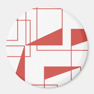 Aimant Rouge, moderne, dynamique, motif géométrique tenda