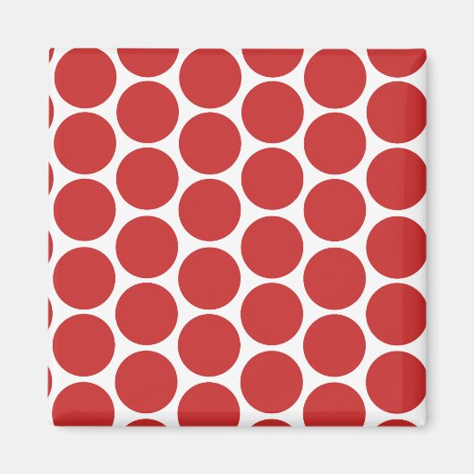 AIMANT ROUGE MODERNE, POIS BLANCS (Devant)