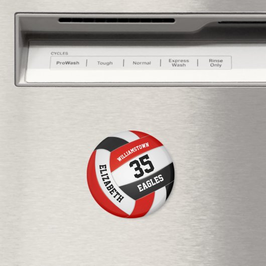 Aimant rouge noir couleurs de l'équipe nom volley-ball (In Situ (Lave-vaisselle))