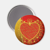 Aimant Rouge or Fleur de lis Coeur (Recto/Verso)