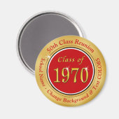 Aimant Rouge, Or, Réunion de 1970, 55e Classe Cadeaux de  (Recto/Verso)