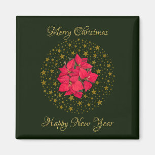 Aimant Rouge Poinsettia Plante sur parties scintillant ét