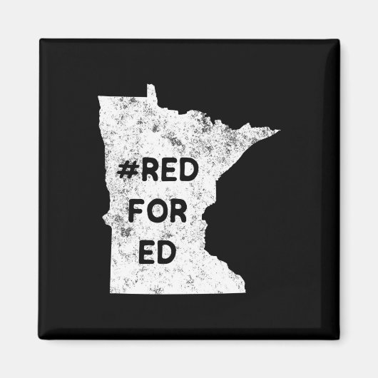 Aimant Rouge pour Ed Minnesota Enseignant Éducation publi (Devant)