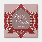 Aimant Rouge rose le Mariage de date (Devant)