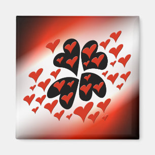 Aimant Rouge sur les coeurs noirs