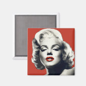 Aimant Rouge sur les lèvres rouges Marilyn (Recto/Verso)