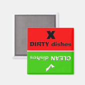 Aimant Rouge/Vert - Plats propres/salés (Recto/Verso)