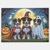 Aimant Rough Collie Chiens Citrouille Halloween Funny (Recto)