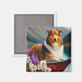 Aimant Rough Collie sur une pagaie : une aventure Pittore (Recto/Verso)