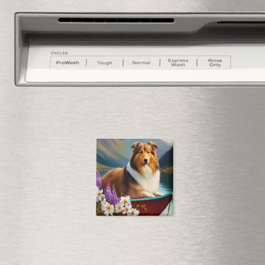 Aimant Rough Collie sur une pagaie : une aventure Pittore (In Situ (Lave-vaisselle))