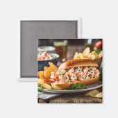 Aimant Rouleau de homard et frites (Recto/Verso)