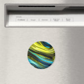 Aimant Rouleaux de soie et de satin Abstraits bleu et or (In Situ (Lave-vaisselle))