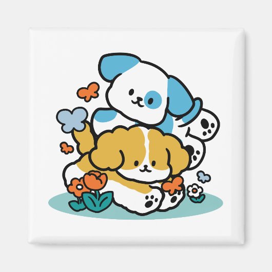 Aimant Rouler En Mai Comme De Joyeux Pups - Mignonne Chie (Devant)
