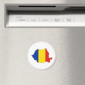 Aimant Roumanie - Carte du drapeau pleine taille (In Situ (Lave-vaisselle))