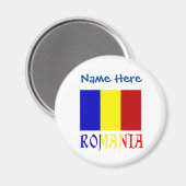 Aimant Roumanie Pavillon roumain bleu Personnalisé (Recto/Verso)