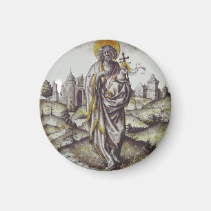 Aimant Roundel avec Saint Jean Le Baptiste