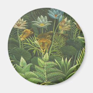 Aimant Rousseau Tropical Jungle Lion Peinture
