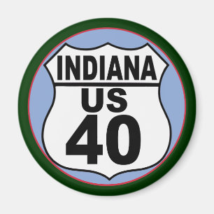 Aimant Route 40 des États-Unis d'Indiana - La route natio