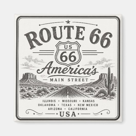 Aimant Route 66 100 Ans d'Art (Devant)