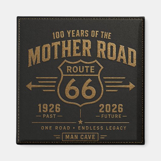 Aimant Route 66 Centenaire Héritage Black Gold (Devant)