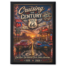 Route 66 Centenaire Voitures Classiques Route Néon