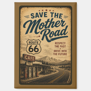 Aimant Route 66 Mother Road Américain vintage bord de rou