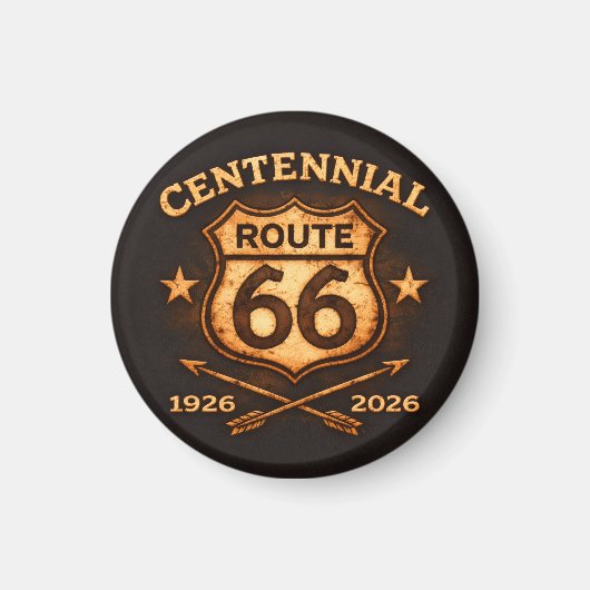 Aimant Route 66 : souvenir de conception centenaire (Devant)