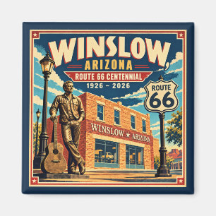 Aimant Route 66 Winslow Arizona Centenaire Voyage Vintage