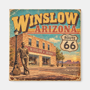 Aimant Route 66 Winslow Arizona Rue principale vintage