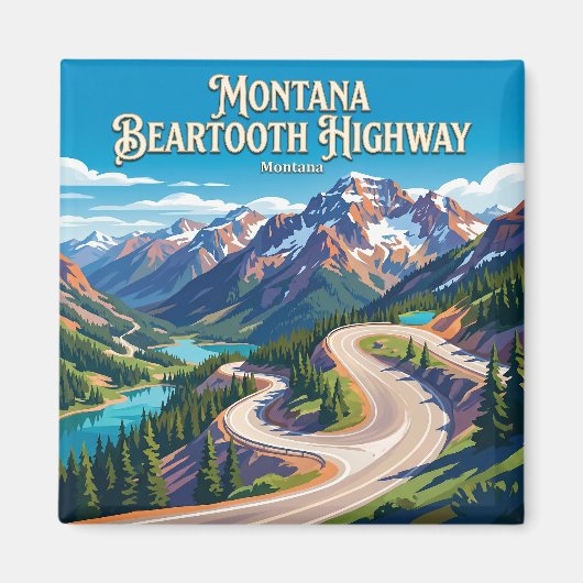 Aimant Route de Beartooth Montana (Devant)
