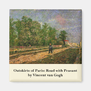 Aimant Route de Paris avec un paysan par Vincent van Gogh
