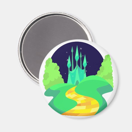 Aimant route en brique jaune (Recto/Verso)