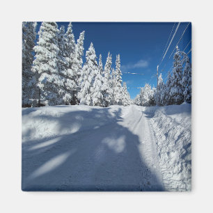 Aimant route enneigée