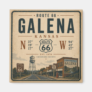 Aimant Route Historique 66 de Galena Souvenir