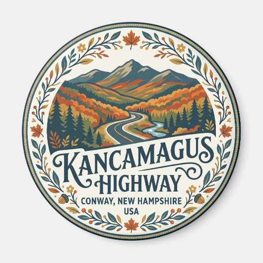 Aimant Route Kancamagus USA (Devant)