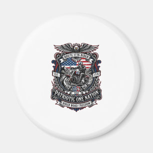 Aimant Route patriotique 1776 Cavalier Motard Route Liber