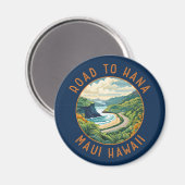 Aimant Route vers Hana Maui Hawaii Circle en détresse rét (Recto/Verso)