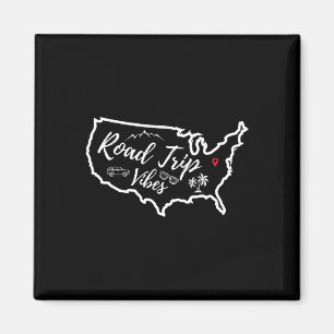 Aimant Route Vibes Carte Usa Famille Ami Fille Voyage Va