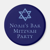 Aimant Royal Blue Bar Mitzvah Party Star de David (Devant)