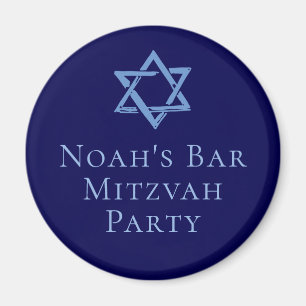 Aimant Royal Blue Bar Mitzvah Party Star de David