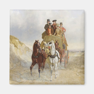 Aimant Royal Mail Coach on the Road, 1841 (oil on pan
