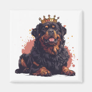 Aimant Royal Rottweiler Dog Queen Crown