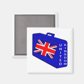 Aimant Royaume-Uni Blue Luggage (Recto/Verso)