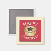 Aimant Royaume-Uni British Food Fruit Mince Pie Joyeux No (Recto/Verso)