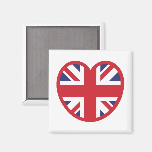 Aimant Royaume-Uni Union Jack Flag Heart (Recto/Verso)