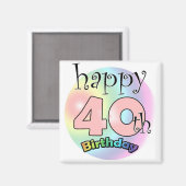 Aimant Roze Joyeux 40e anniversaire (Recto/Verso)