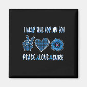 Aimant Ruban Bleu À Mon Fils Novembre Sensibilisation au (Devant)